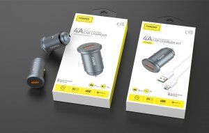 Ładowarka Foneng Mini zestaw ładujący GSM samochodowy Foneng C15 4A Single USB (metalowy) 2