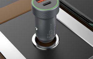 Ładowarka Foneng Zestaw ładujący GSM samochodowy Foneng C16 single USB (metalowy) 4