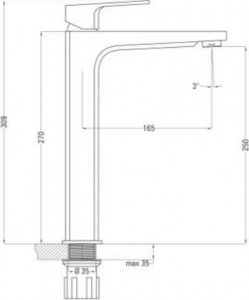 Bateria umywalkowa Deante Maruna stojąca chrom (BGM 020K) 2