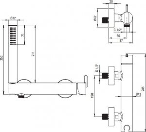 Bateria prysznicowa Deante Bateria prysznicowa z zestawem prysznicowym 2