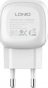Ładowarka LDNIO Ładowarka sieciowa LDNIO A1206C, USB-C, 27W + kabel USB-C do Lightning (biała) 3