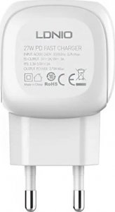Ładowarka LDNIO Ładowarka sieciowa LDNIO A1206C, USB-C, 27W + kabel USB-C do USB-C (biała) 3