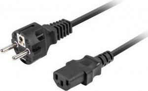 Kabel zasilający Lanberg Kabel zasilający Lanberg CEE 7/7 -> IEC 320 C13 1,8m czarny prosty 1