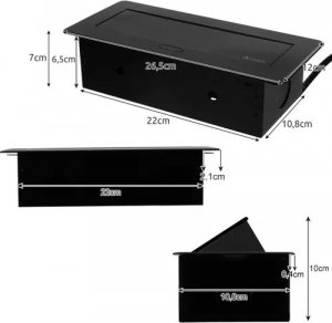 Izoxis Gniazdo chowane w blat- potrójne Izoxis 21659 5