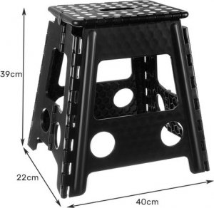 Malatec Stołek składany czarno-biały 39cm 10