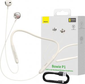 Słuchawki Baseus Bowie P1 Nekckband beżowe (NGPB000102) 2