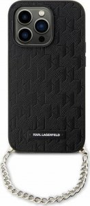 Karl Lagerfeld Etui Karl Lagerfeld KLHCP14SSACKLHPK Apple iPhone 14 czarny/black hardcase Saffiano Monogram Chain 1