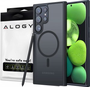 Alogy Alogy Etui pancerne do MagSafe Ring Mag Case do ładowarek Qi do Samsung Galaxy S23 Ultra Czarne 8