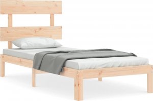 vidaXL Rama łóżka z wezgłowiem, 2FT6, pojedyncza, lite drewno 2