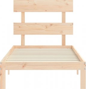 vidaXL Rama łóżka z wezgłowiem, 2FT6, pojedyncza, lite drewno 6