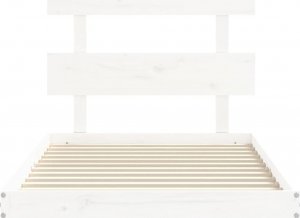 vidaXL Rama łóżka z wezgłowiem, biała, 100x200 cm, lite drewno 6
