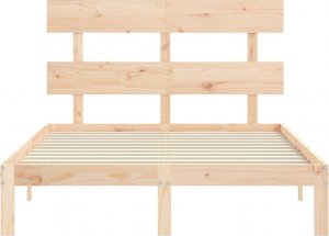 vidaXL Rama łóżka z wezgłowiem, 140x200 cm, lite drewno 6