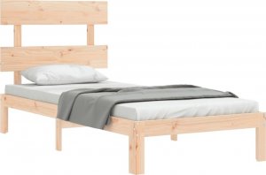 vidaXL Rama łóżka z wezgłowiem, 3FT, pojedyncza, lite drewno 4