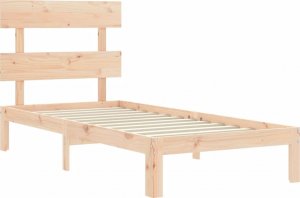 vidaXL Rama łóżka z wezgłowiem, 3FT, pojedyncza, lite drewno 5