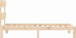 vidaXL Rama łóżka z wezgłowiem, 3FT, pojedyncza, lite drewno 7