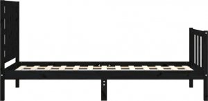 vidaXL Rama łóżka z wezgłowiem, czarna, 2FT6, pojedyncza, lite drewno 7