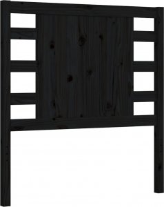 vidaXL Rama łóżka z wezgłowiem, czarna, 2FT6, pojedyncza, lite drewno 8