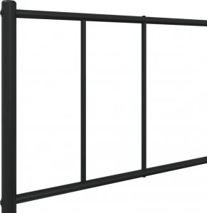 vidaXL Metalowa rama łóżka z wezgłowiem i zanóżkiem, czarna, 90x190 cm 9