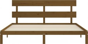 vidaXL Rama łóżka z wezgłowiem, miodowy brąz, 200x200 cm, lite drewno 6