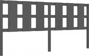 vidaXL Rama łóżka z wezgłowiem, szara, 200x200 cm, lite drewno 9