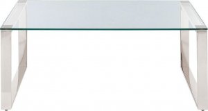 Beliani Stolik kawowy szklany srebrny TILON 3