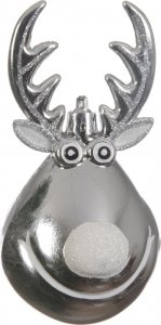 Kaemingk Bombka dekoracyjna renifer srebrny na choinkę 11cm 1