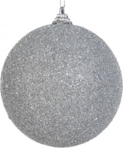 Eurofirany Bombka świąteczna plastikowa choinkowa 10cm srebrna x4 1
