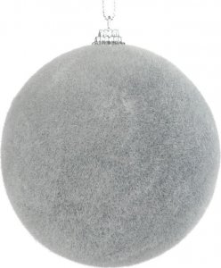 Eurofirany Bombka świąteczna plastikowa choinkowa z cekinkami i brokatem 10cm srebrna x4 1