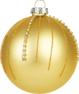 Eurofirany Bombka świąteczna szklana choinkowa BSZ141C 10cm złota x4 1