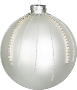 Eurofirany Bombka świąteczna szklana choinkowa BSZ141B 10cm biała x4 1