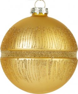 Eurofirany Bombka świąteczna szklana choinkowa BSZ153B 10cm złota x4 1