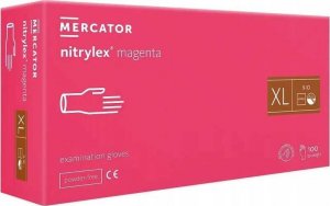 Mercator Medical RĘKAWICE NITRYLOWE 100 SZT. 10-XL NITRYLEX MAGENTA 1