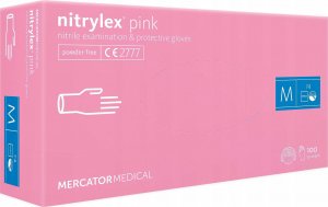 Mercator Medical RĘKAWICE NITRYLOWE 100 SZT. 8-M NITRYLEX PINK 1