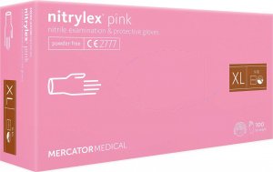 Mercator Medical RĘKAWICE NITRYLOWE 100 SZT. 10-XL NITRYLEX PINK 1