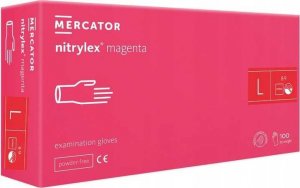 Mercator Medical RĘKAWICE NITRYLOWE 100 SZT. 9-L NITRYLEX MAGENTA 1