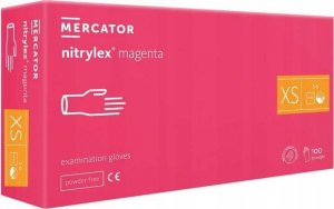 Mercator Medical RĘKAWICE NITRYLOWE 100 SZT. 6-XS NITRYLEX MAGENTA 1