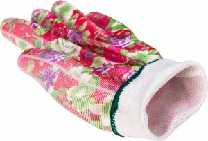 Verto Rękawice ogrodowe (Rękawice ogrodowe pokryte PU, wzór róże, rozmiar 8") 4