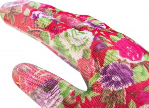 Verto Rękawice ogrodowe (Rękawice ogrodowe pokryte PU, wzór róże, rozmiar 9") 5