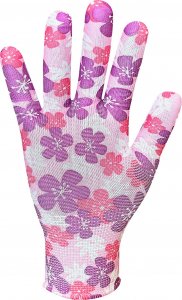 Verto Rękawice ogrodowe (Rękawice ogrodowe , poliester, wzór kwiatki, rozmiar 9") 2