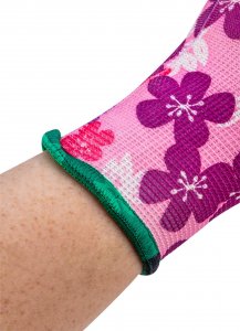 Verto Rękawice ogrodowe (Rękawice ogrodowe , poliester, wzór kwiatki, rozmiar 9") 5