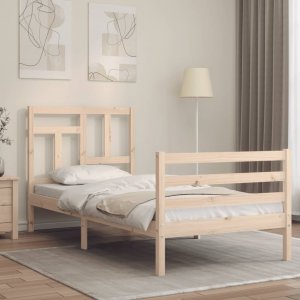 vidaXL vidaXL Rama łóżka z wezgłowiem, 90x200 cm, lite drewno 1