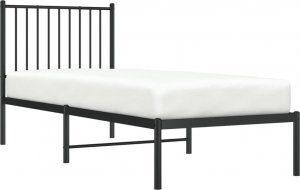 vidaXL vidaXL Metalowa rama łóżka z wezgłowiem, czarna, 75x190 cm 3