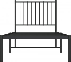 vidaXL vidaXL Metalowa rama łóżka z wezgłowiem, czarna, 75x190 cm 5