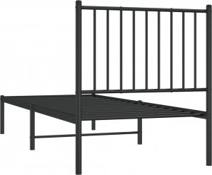 vidaXL vidaXL Metalowa rama łóżka z wezgłowiem, czarna, 75x190 cm 7
