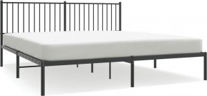 vidaXL vidaXL Metalowa rama łóżka z wezgłowiem, czarna, 180x200 cm 2