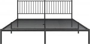 vidaXL vidaXL Metalowa rama łóżka z wezgłowiem, czarna, 180x200 cm 5