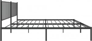 vidaXL vidaXL Metalowa rama łóżka z wezgłowiem, czarna, 180x200 cm 6
