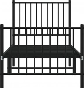vidaXL vidaXL Metalowa rama łóżka z wezgłowiem i zanóżkiem, czarna, 75x190 cm 5