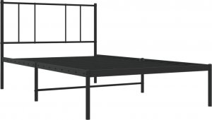 vidaXL vidaXL Metalowa rama łóżka z wezgłowiem, czarna, 75x190 cm 5