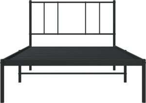 vidaXL vidaXL Metalowa rama łóżka z wezgłowiem, czarna, 80x200 cm 6